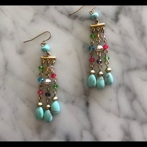 Lauren chandelier earrings with real pearl